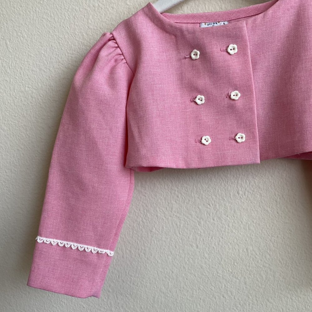 Vintage Pleated Shift Dress w/ Cropped Jacket - Picture 12 of 15